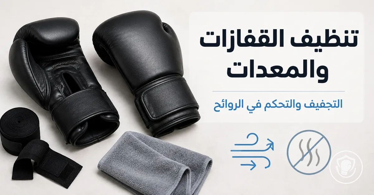 روتين تنظيف وتجفيف لمعدات الملاكمة المنزلية للمبتدئين لتقليل الروائح