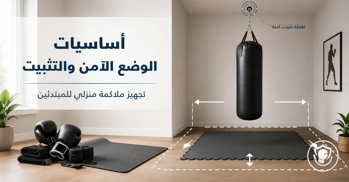 تخطيط للوضع الآمن وطرق التثبيت لمعدات الملاكمة المنزلية للمبتدئين