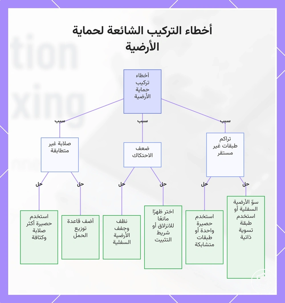 أخطاء التركيب الشائعة لحماية الأرضية