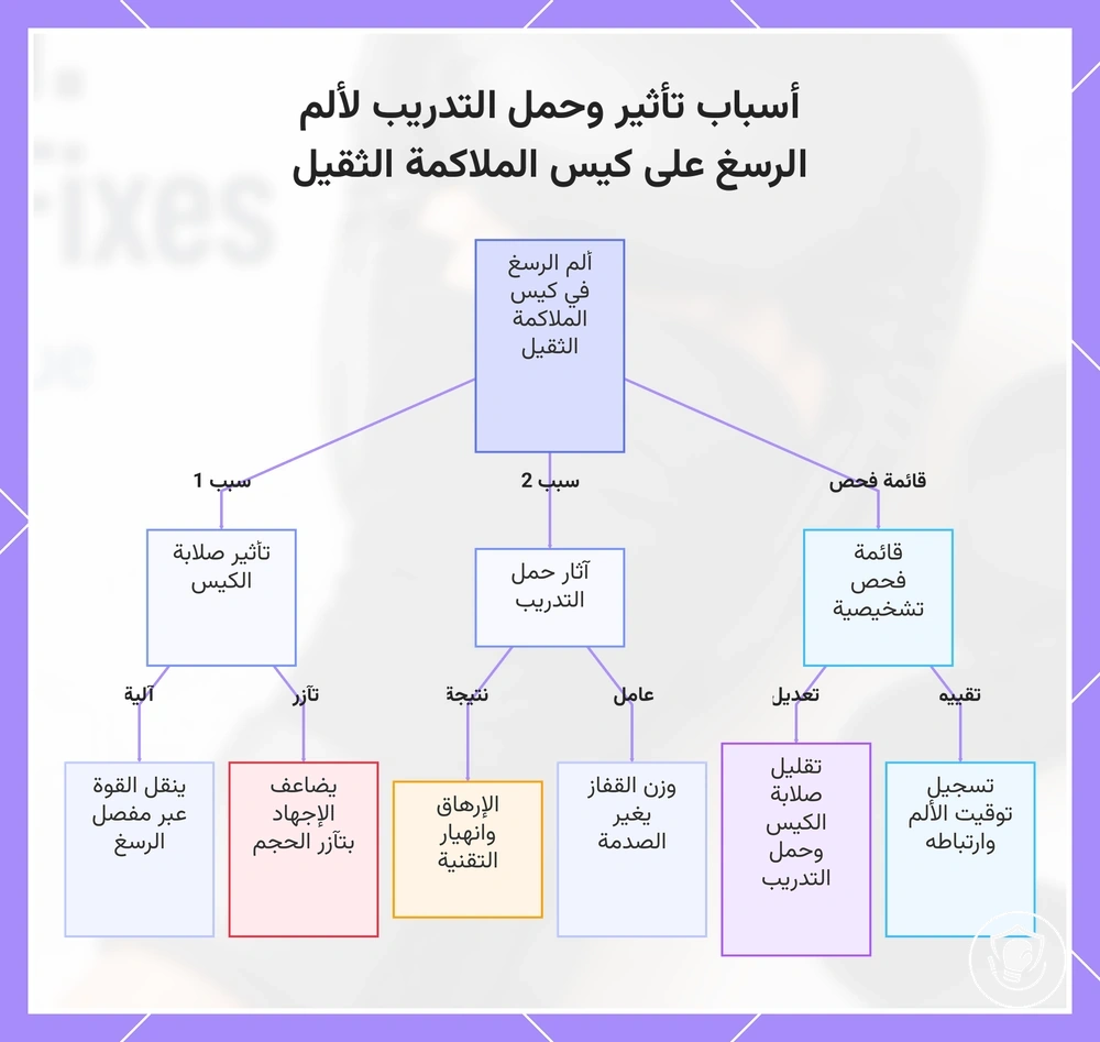 أسباب تأثير وحمل التدريب لألم الرسغ على كيس الملاكمة الثقيل
