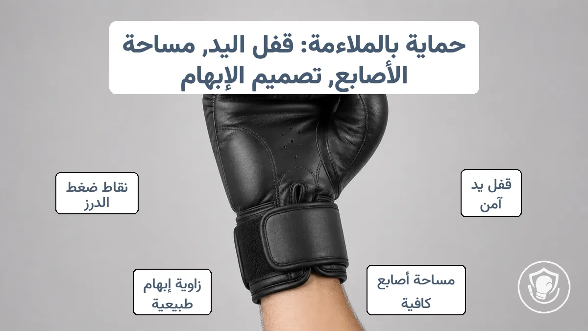 فحص الملاءمة لتثبيت اليد ومحاذاة الإبهام في قفازات الملاكمة