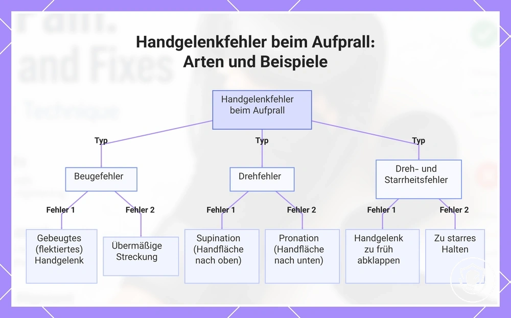 Handgelenkfehler beim Aufprall: Arten und Beispiele