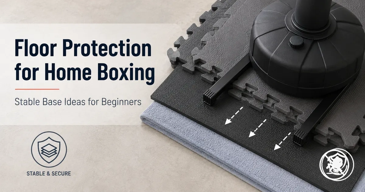 Floor protection materials and stable base ideas for beginner home boxing equipment