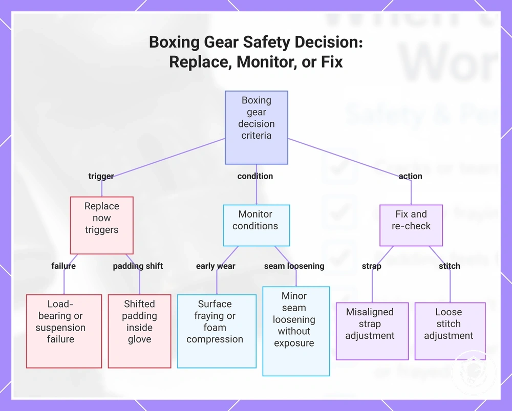 Boxing Gear Safety Decision: Replace, Monitor, or Fix