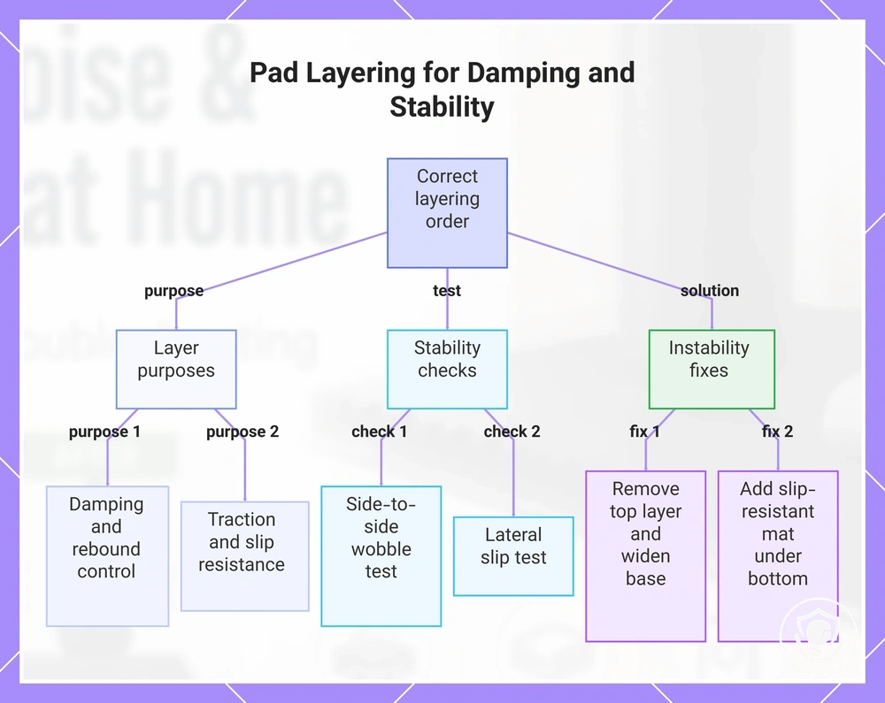 Pad Layering for Damping and Stability