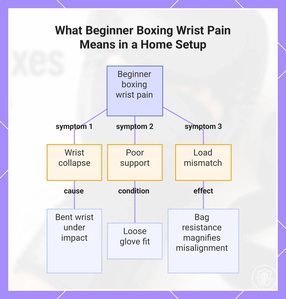 What Beginner Boxing Wrist Pain Means in a Home Setup