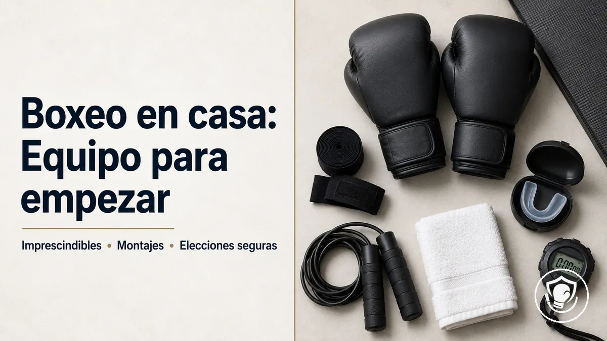 Equipo básico de boxeo en casa para principiantes, preparado para un montaje seguro