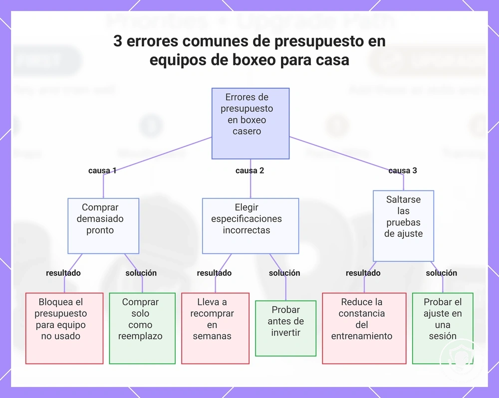 3 errores comunes de presupuesto en equipos de boxeo para casa