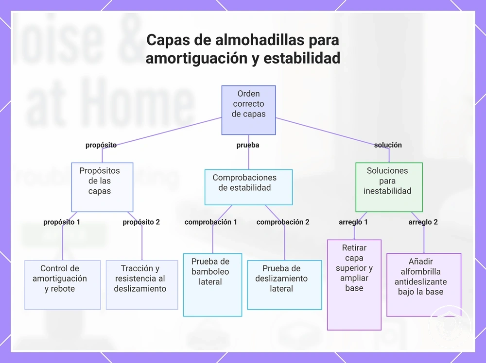 Capas de almohadillas para amortiguación y estabilidad