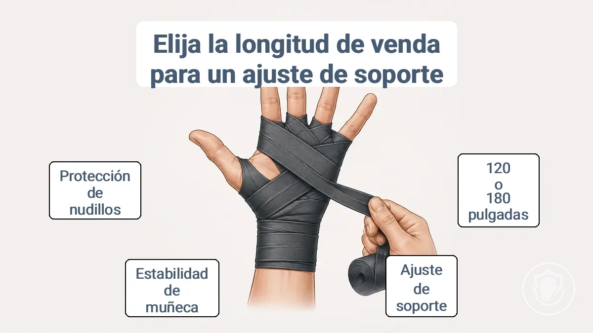 Ilustración de la tensión correcta de las vendas alrededor de la muñeca y los nudillos