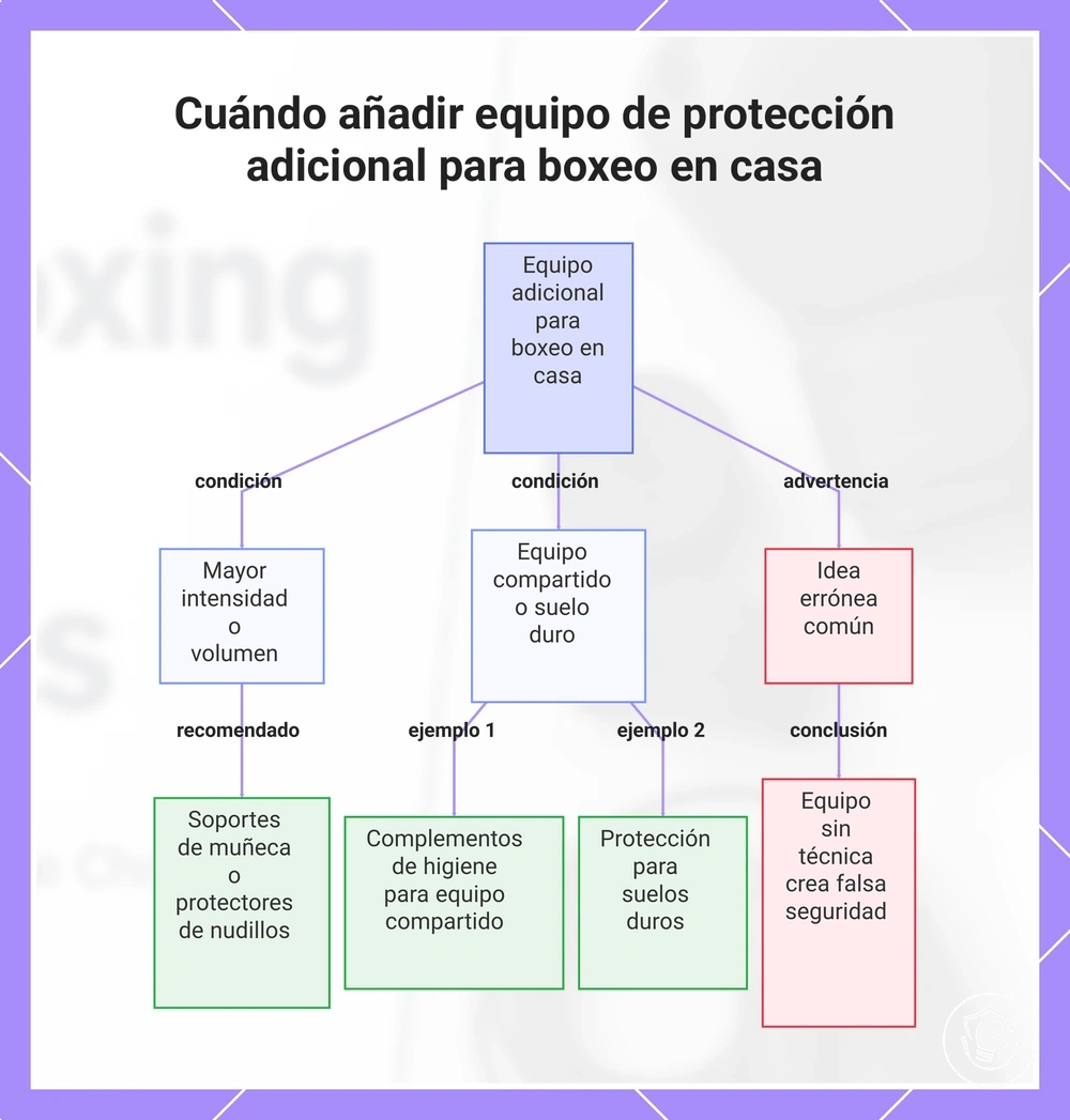 Cuándo añadir equipo de protección adicional para boxeo en casa