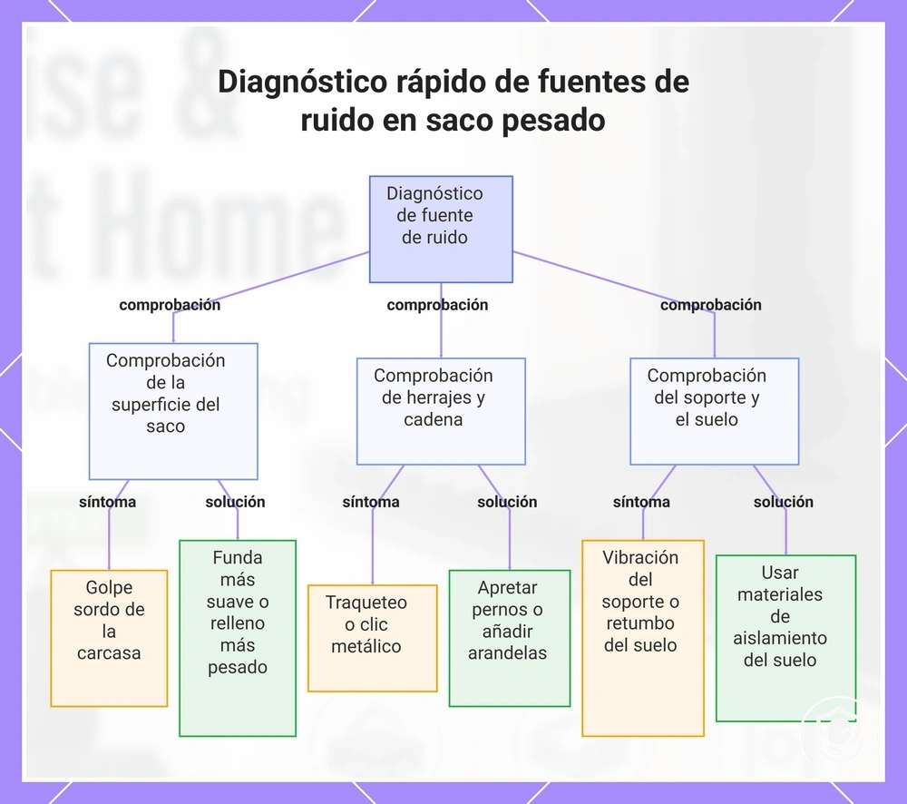 Diagnóstico rápido de fuentes de ruido en saco pesado