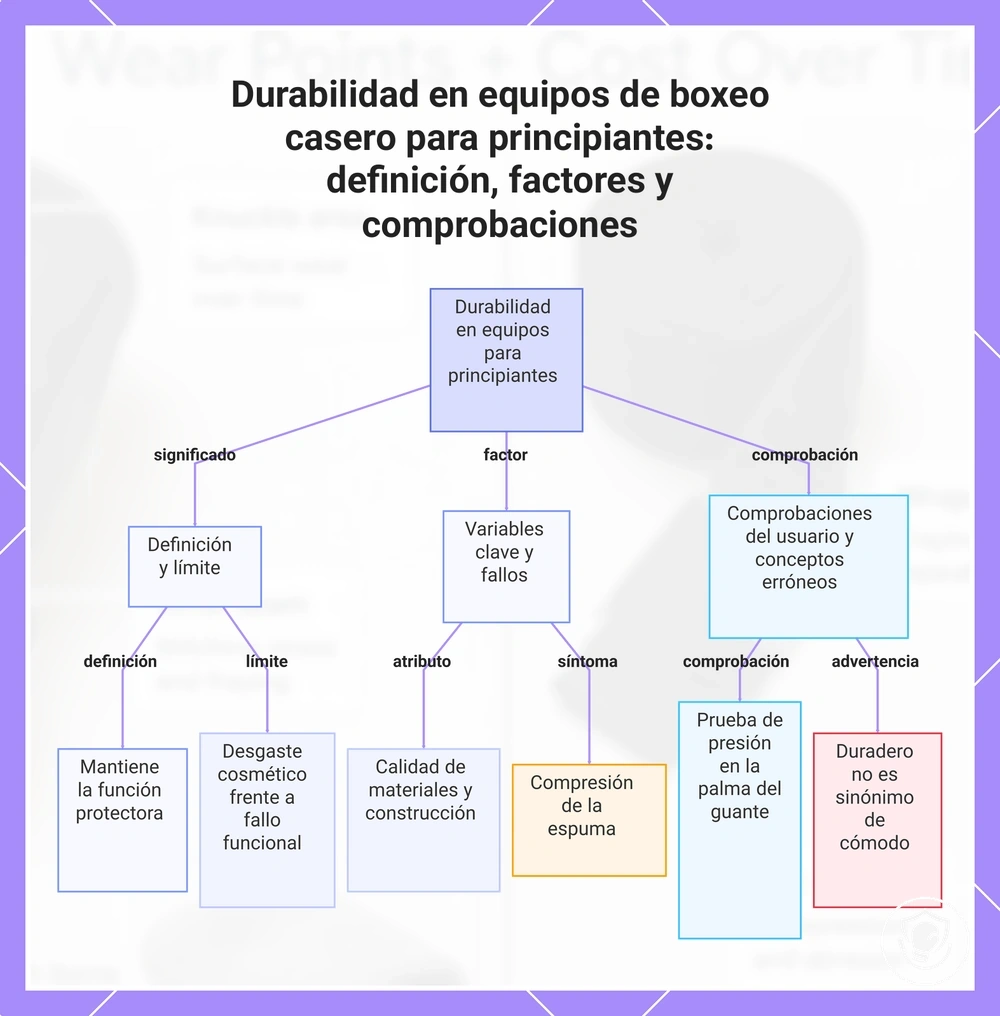 Durabilidad en equipos de boxeo casero para principiantes: definición, factores y comprobaciones