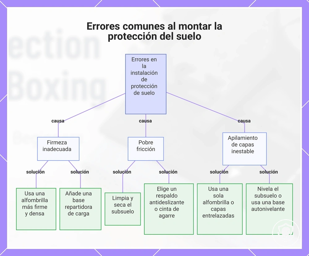 Errores comunes al montar la protección del suelo