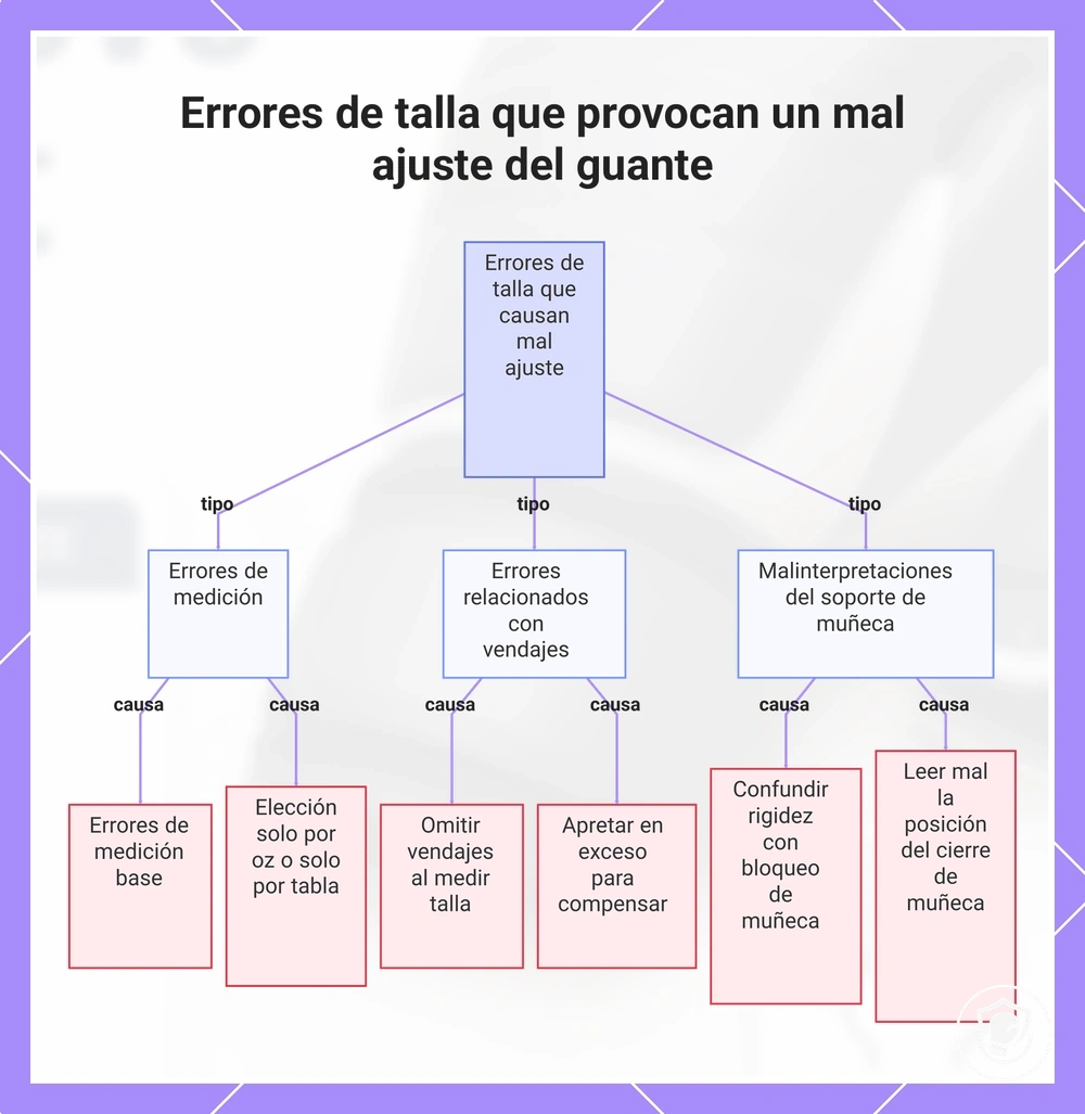 Errores de talla que provocan un mal ajuste del guante