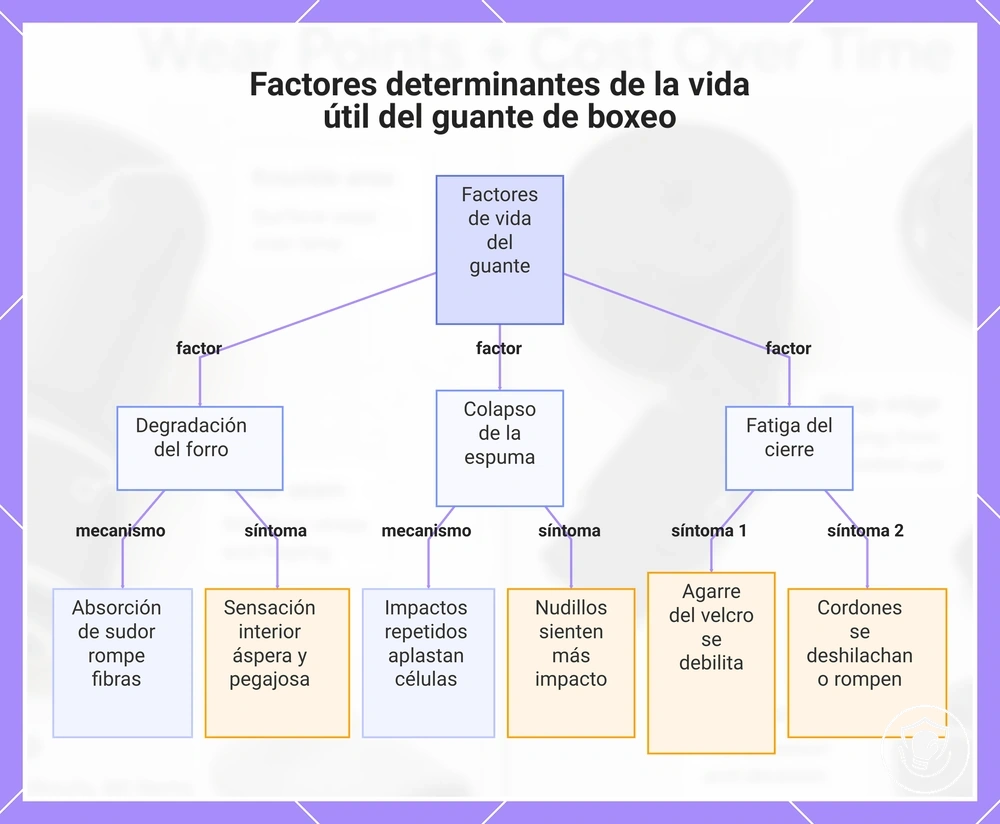 Factores determinantes de la vida útil del guante de boxeo