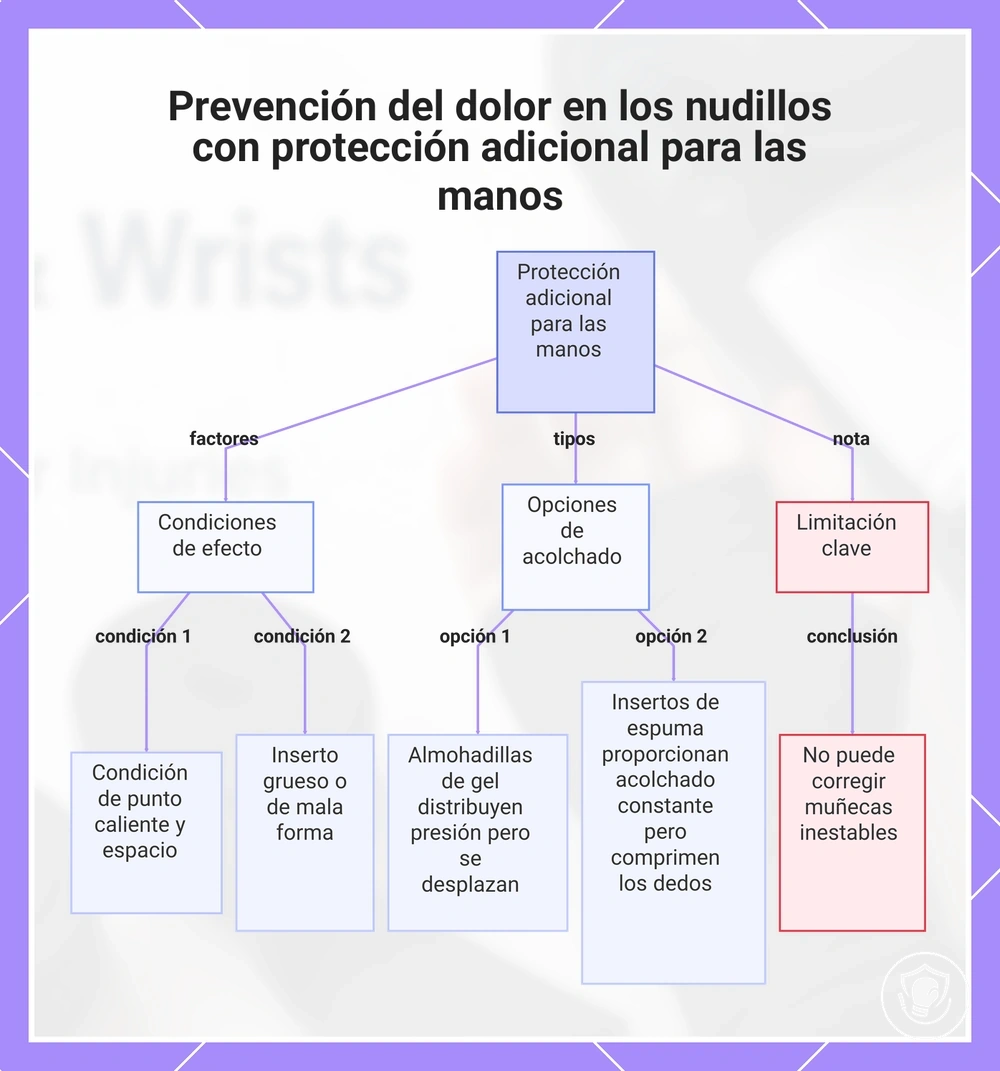 Prevención del dolor en los nudillos con protección adicional para las manos