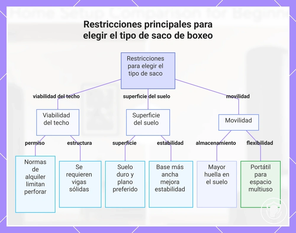 Restricciones principales para elegir el tipo de saco de boxeo