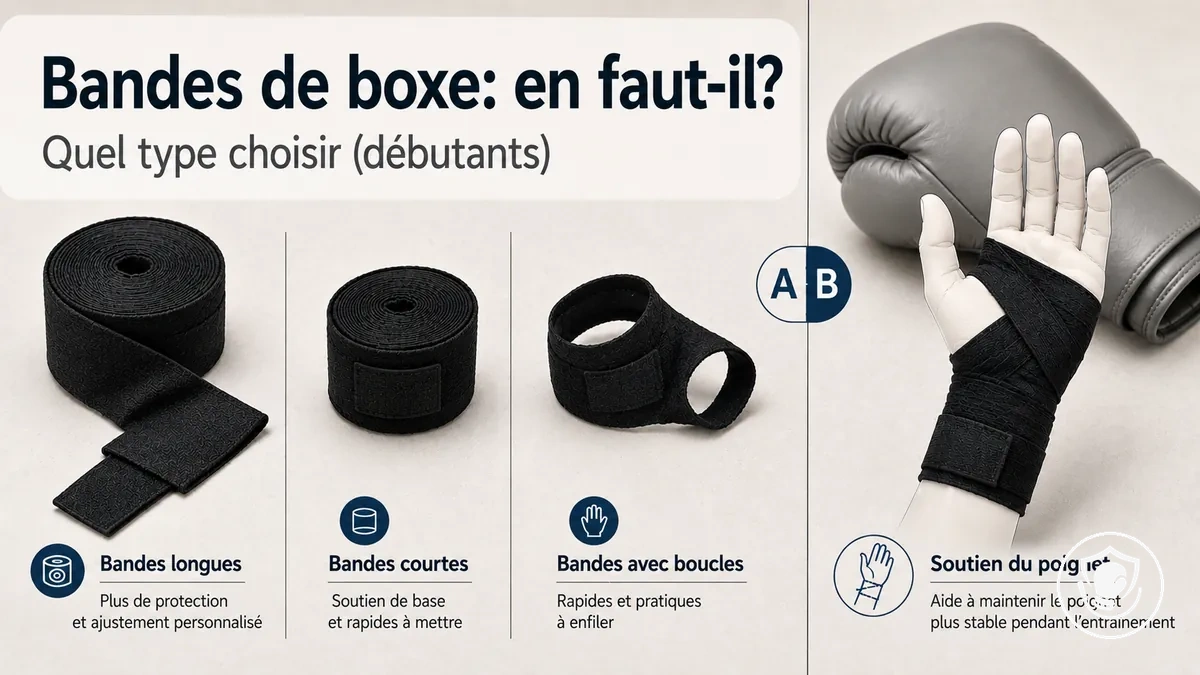 Types de bandes de boxe pour débutants et soutien du poignet à la maison