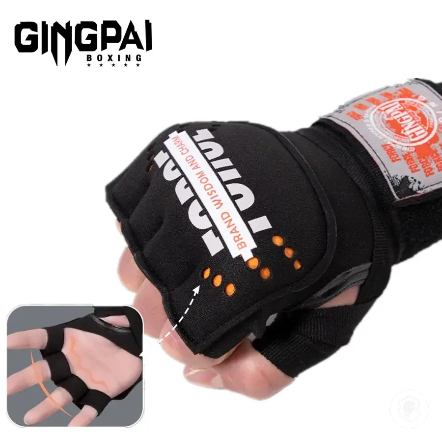 Bandages gants Muay Thai, sous-gants, demi-doigts, gel, MMA