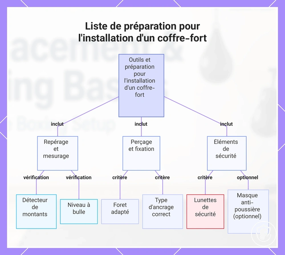 Liste de préparation pour l'installation d'un coffre-fort