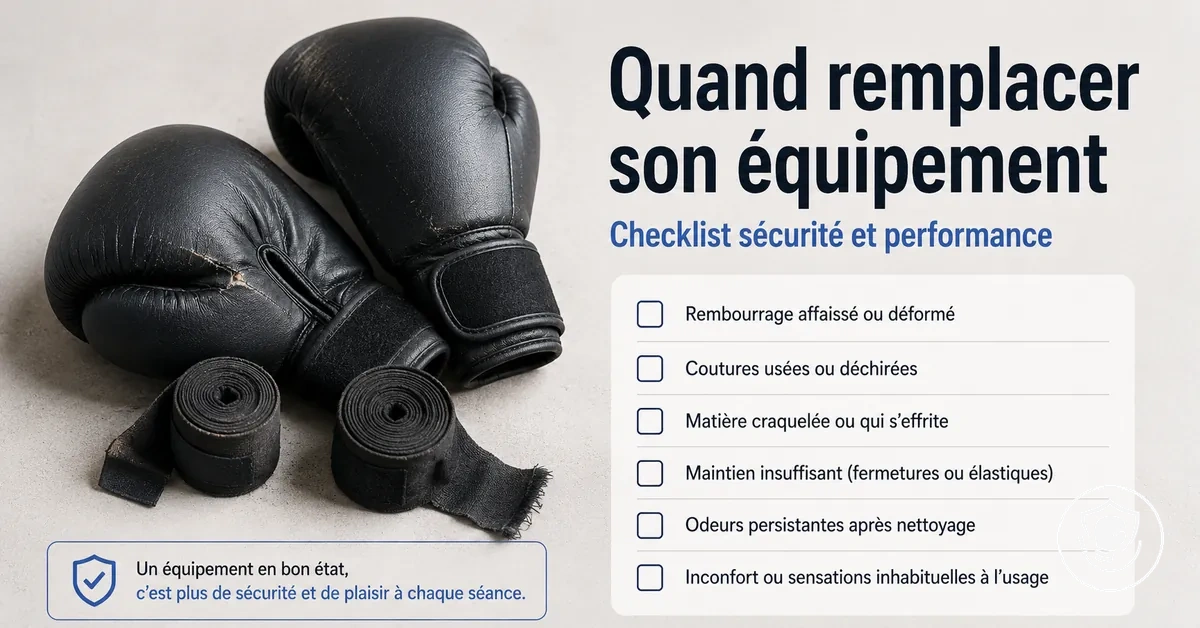 Checklist des signes d’usure indiquant quand remplacer l’équipement de boxe à la maison