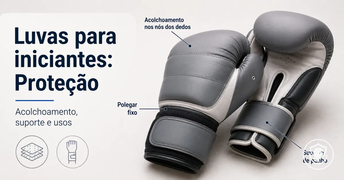 Luvas de boxe destacando acolchoamento e proteção para iniciantes no treino em casa