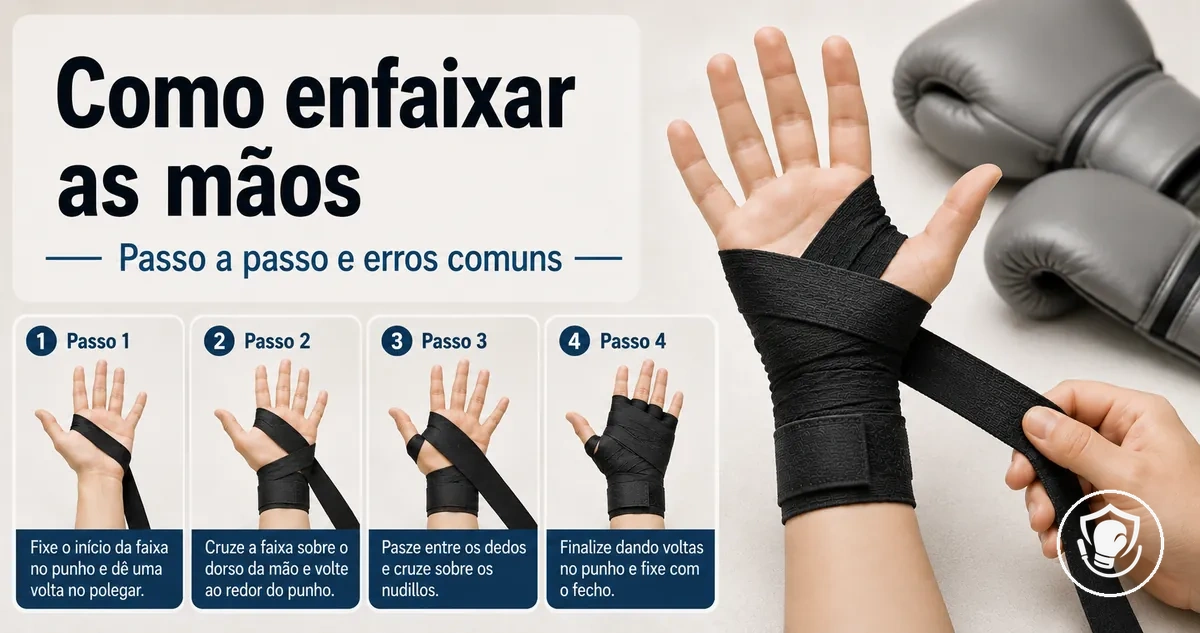 Enfaixamento de mãos passo a passo para usar o equipamento de boxe em casa