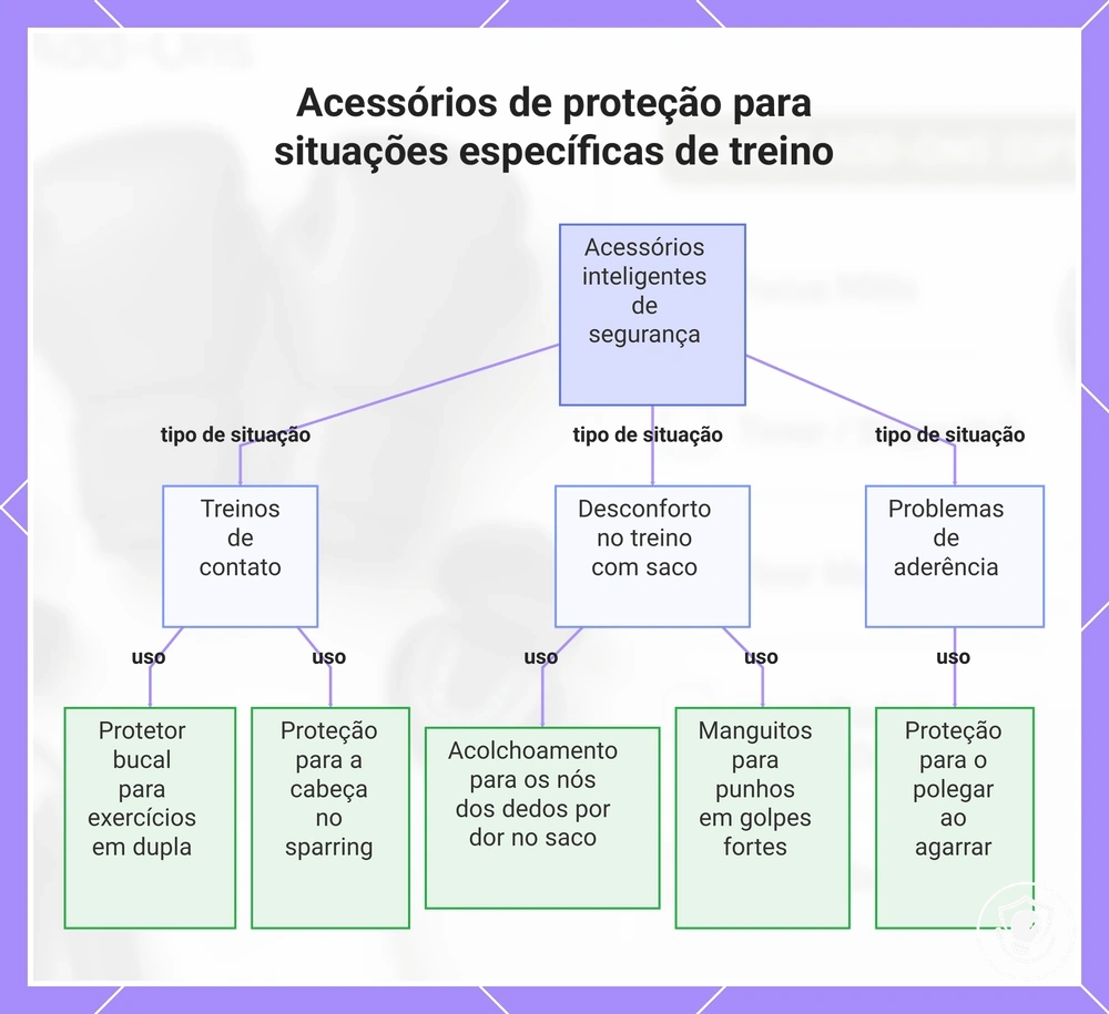 Acessórios de proteção para situações específicas de treino