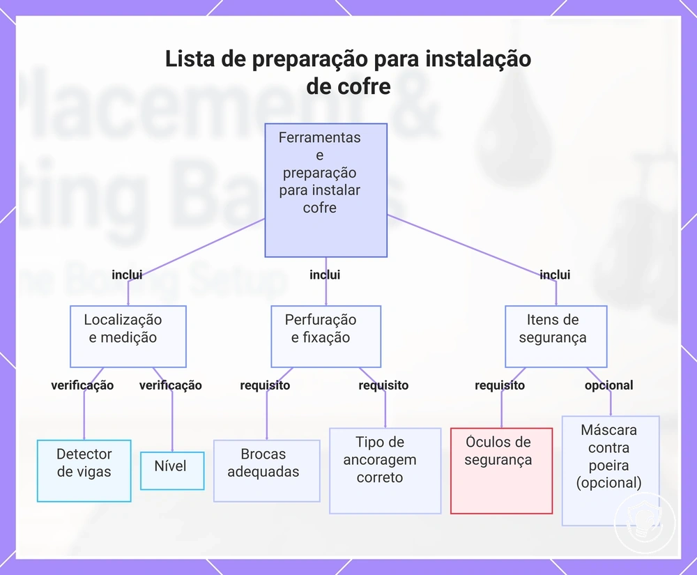 Lista de preparação para instalação de cofre