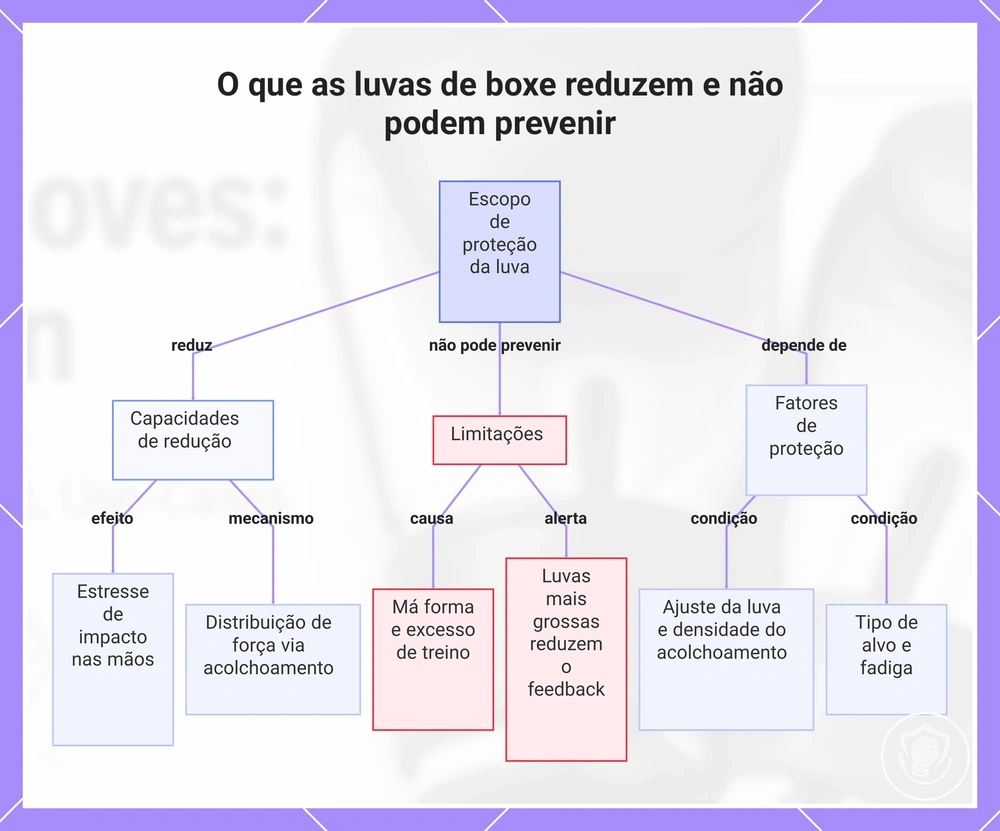O que as luvas de boxe reduzem e não podem prevenir