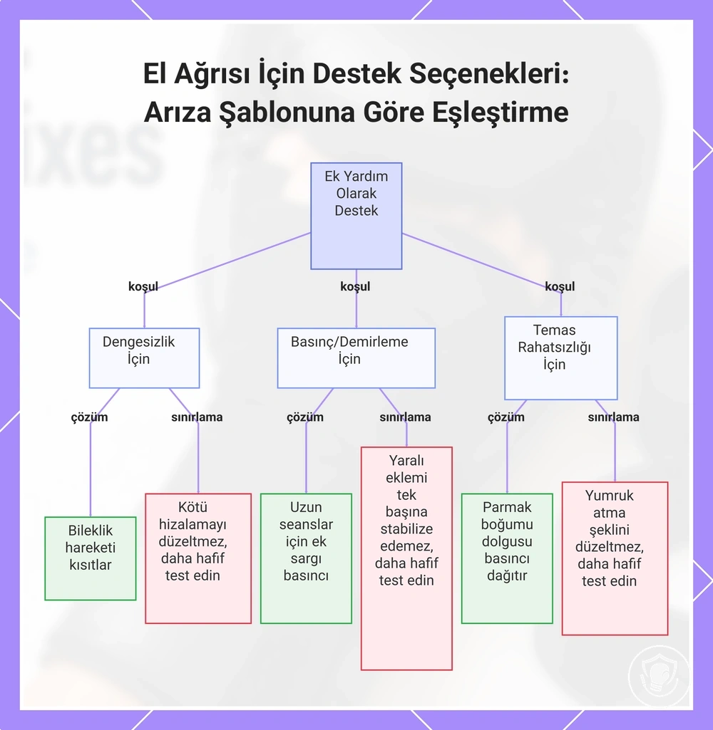 El Ağrısı İçin Destek Seçenekleri: Arıza Şablonuna Göre Eşleştirme