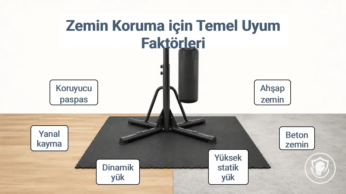 Evde boks ekipmanı zemin koruması uyumluluk faktörleri